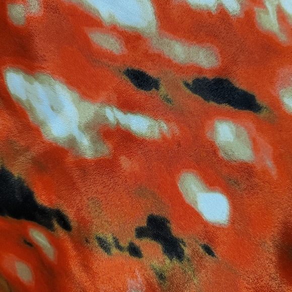 Worthington Sz 16 Knee Length Dress Black Red Tan White Cutout Neckline - Picture 5 of 7